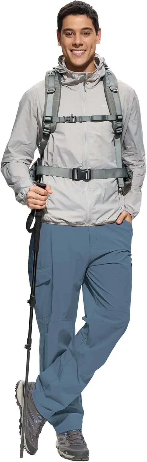 Work Pants for Men Waterproof Lightweight Quick Dry Travel Fishing Camping Men Hiking Cargo Pants Outdoor 6 Pockets