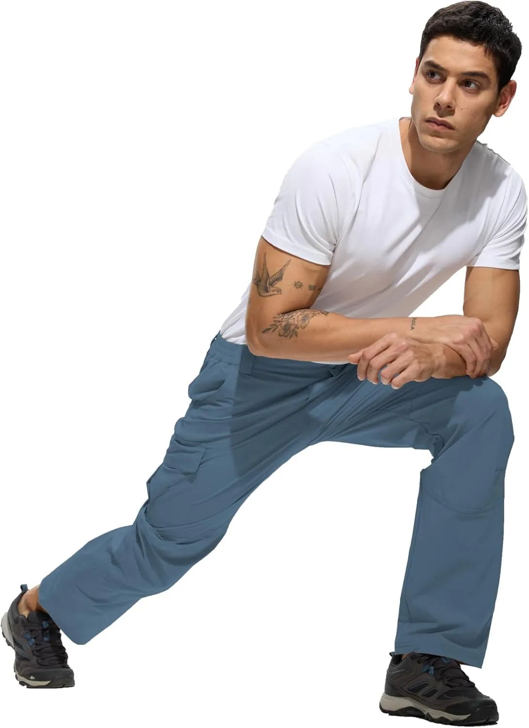 Work Pants for Men Waterproof Lightweight Quick Dry Travel Fishing Camping Men Hiking Cargo Pants Outdoor 6 Pockets