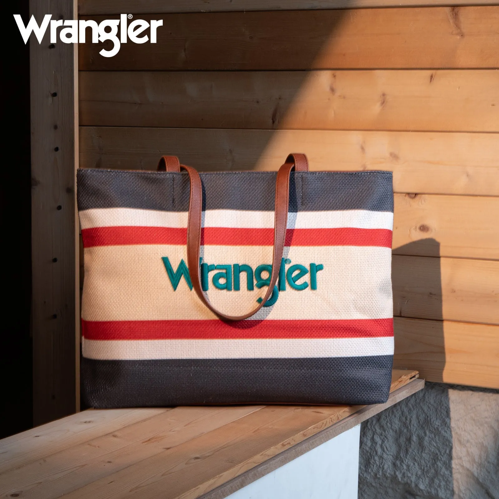Wrangler Dual Sided Print Canvas Tote Bag - Black (WG159-8112BK)