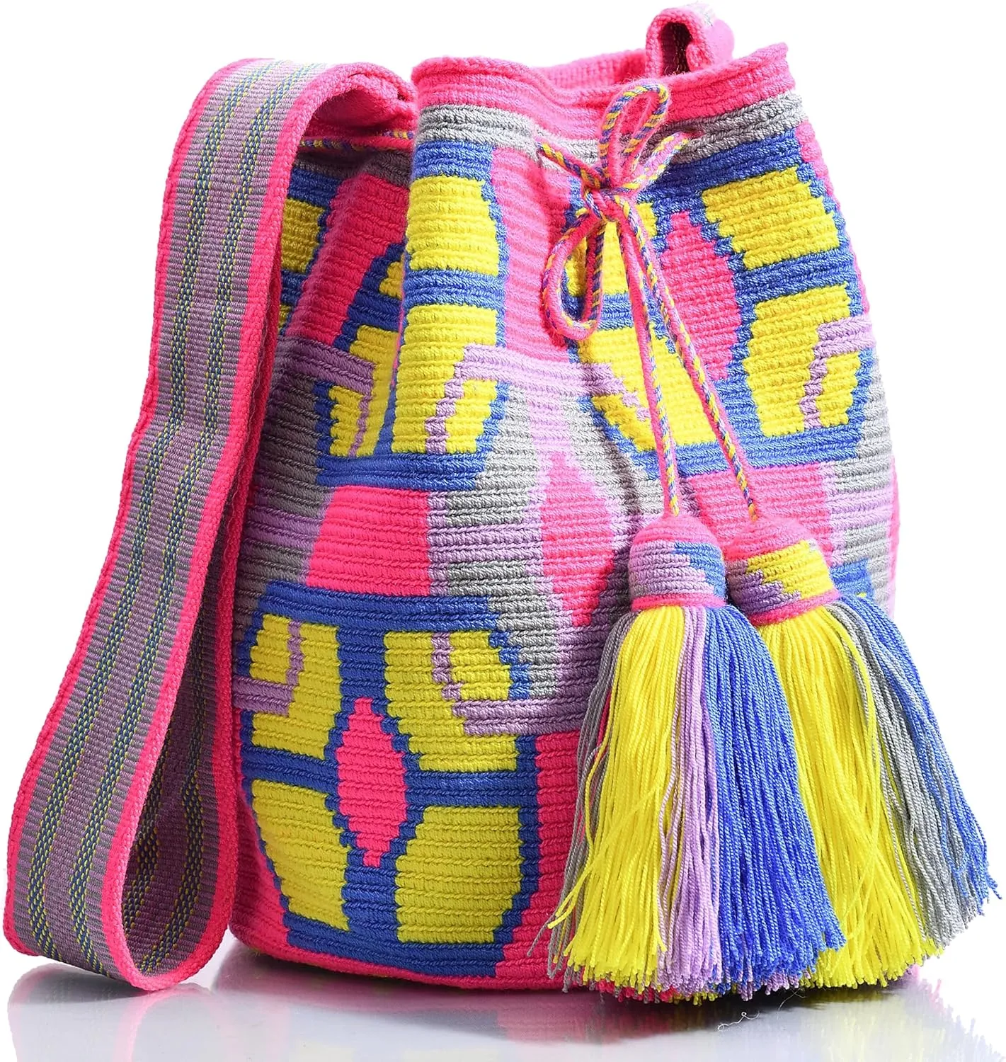 WYOU Designer Collection Hobo Bag Wayuu Crochet, Large