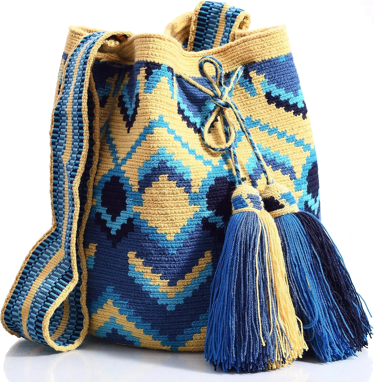WYOU Designer Collection Hobo Bag Wayuu Crochet, Large