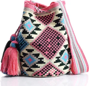 WYOU Designer Collection Hobo Bag Wayuu Crochet, Large