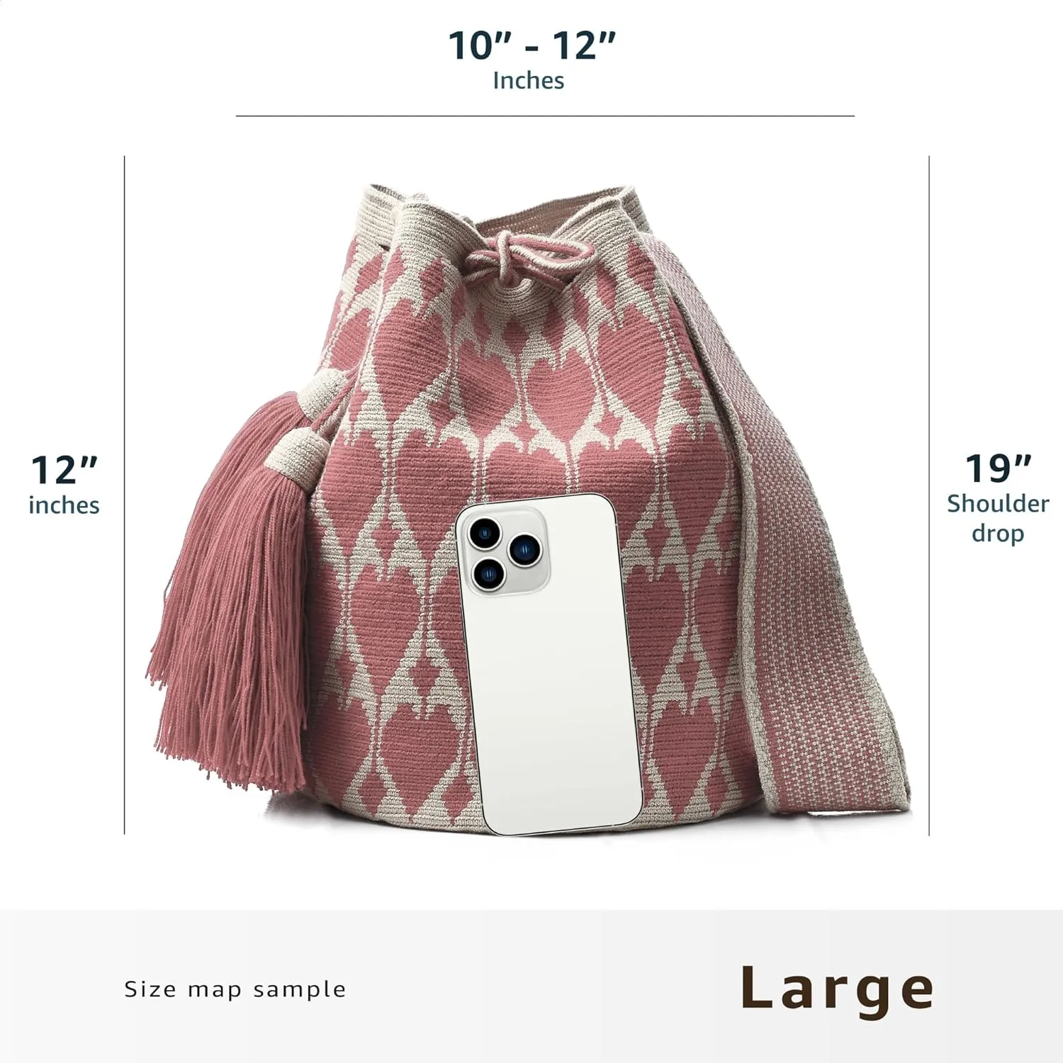 WYOU Designer Collection Hobo Bag Wayuu Crochet, Large