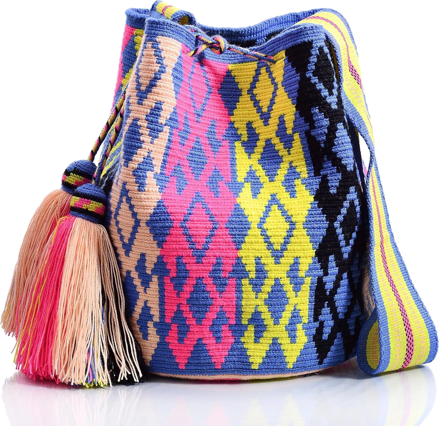 WYOU Designer Collection Hobo Bag Wayuu Crochet, Large