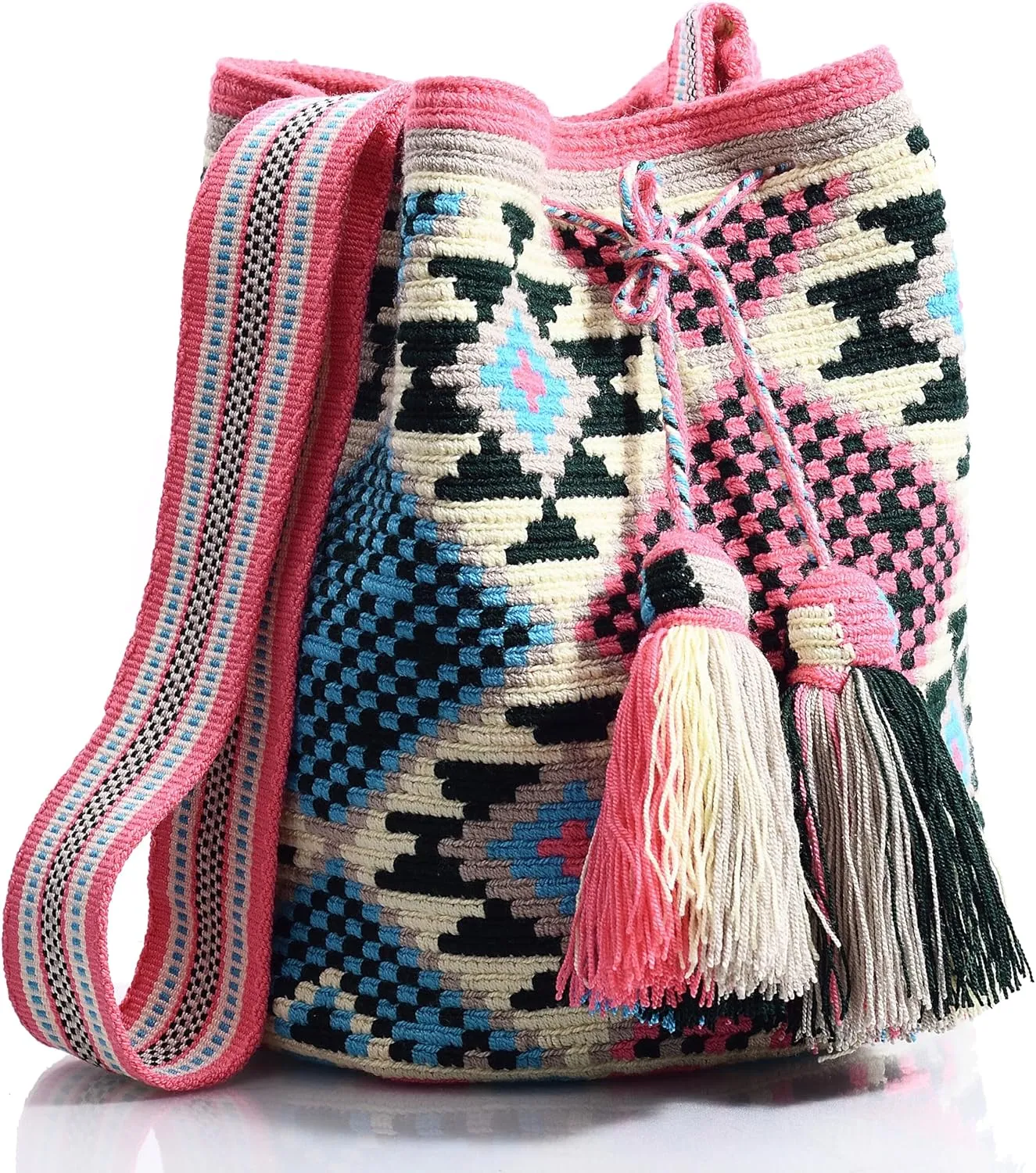 WYOU Designer Collection Hobo Bag Wayuu Crochet, Large