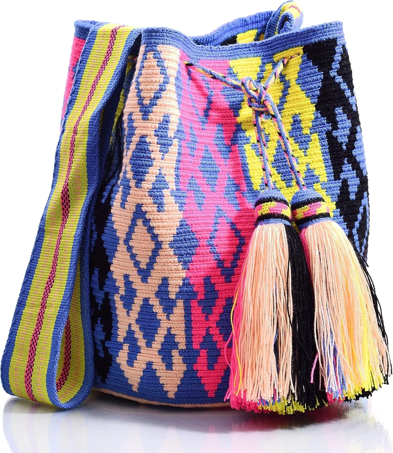 WYOU Designer Collection Hobo Bag Wayuu Crochet, Large
