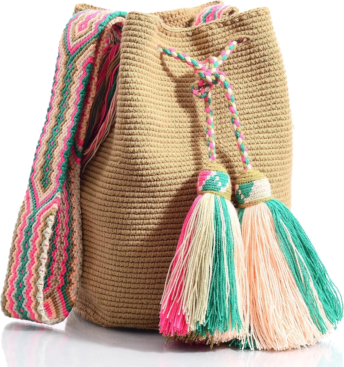 WYOU Utopia classics Hobo Bag Wayuu Crochet, Large