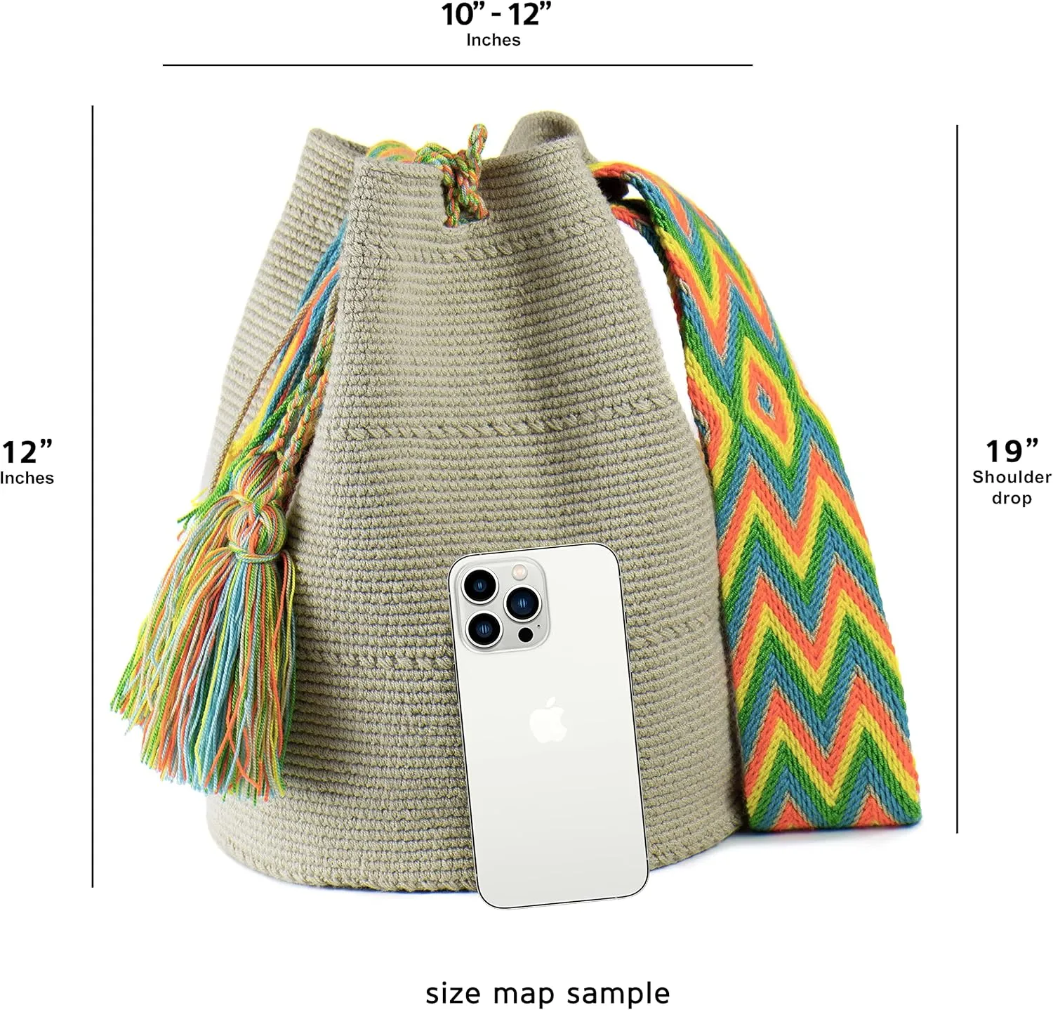 WYOU Utopia classics Hobo Bag Wayuu Crochet, Large
