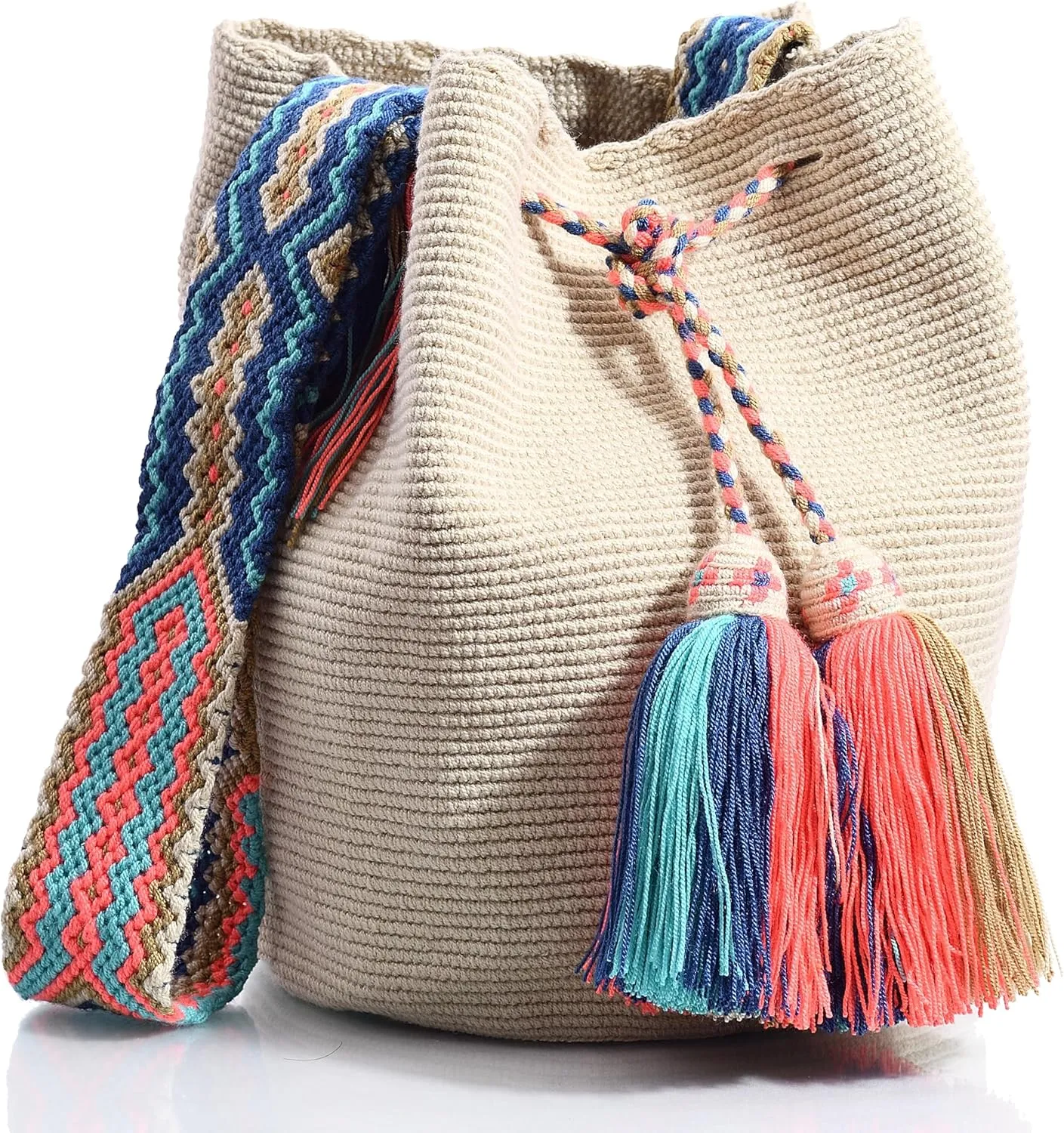 WYOU Utopia classics Hobo Bag Wayuu Crochet, Large