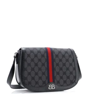 x Balenciaga The Hacker Project Flap Messenger Bag BB Canvas Medium
