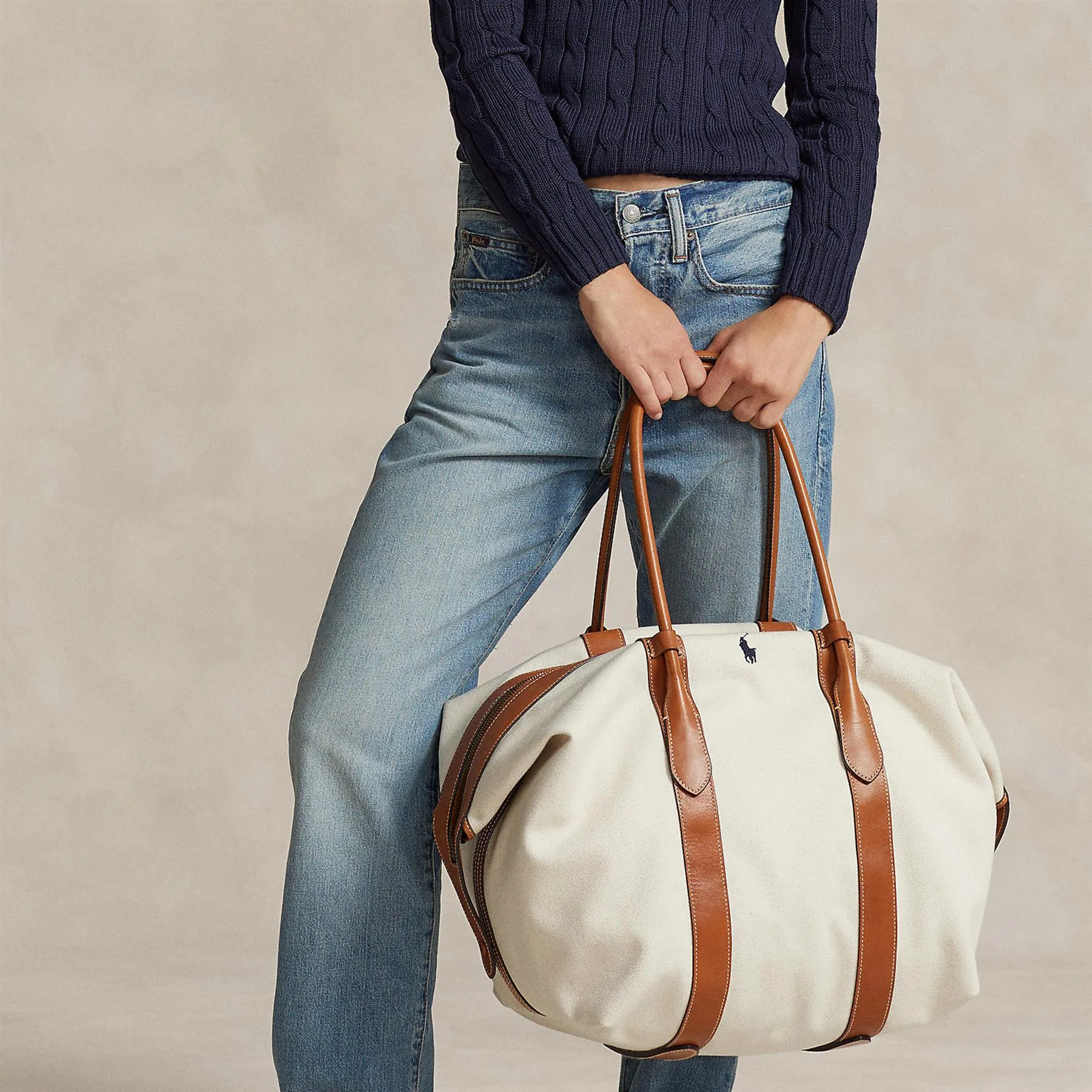 XL Tote Bag Natural/Cuoio
