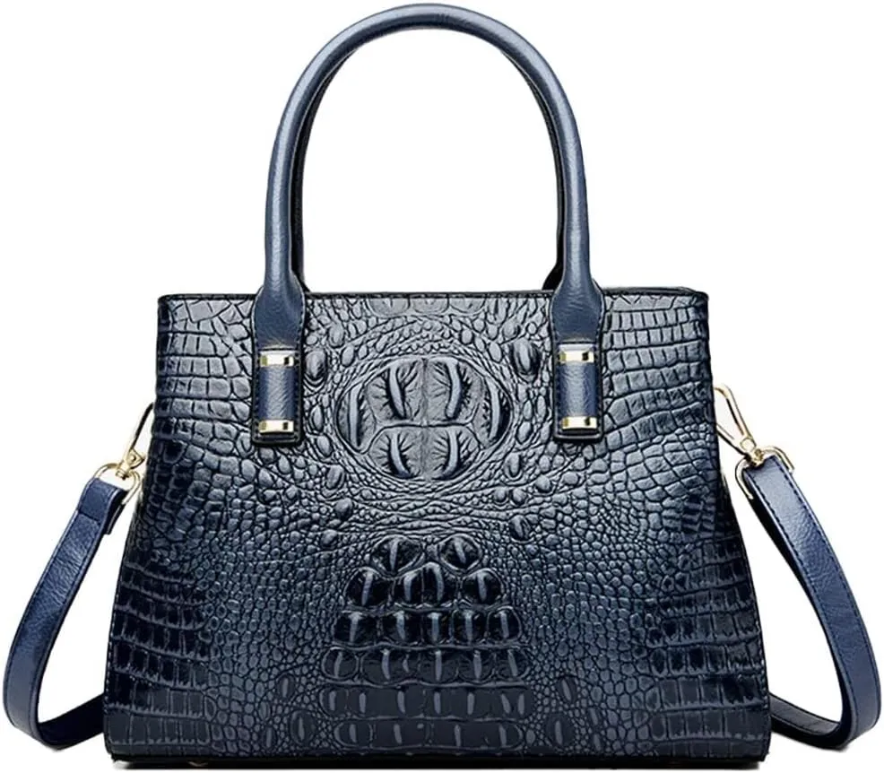 XXGJOALD-Handbag Tote Purse for Women Crocodile Pattern Embossed Top-handle Satchel Fuax Leather Shoulder Bag