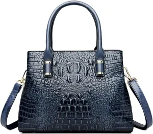 XXGJOALD-Handbag Tote Purse for Women Crocodile Pattern Embossed Top-handle Satchel Fuax Leather Shoulder Bag