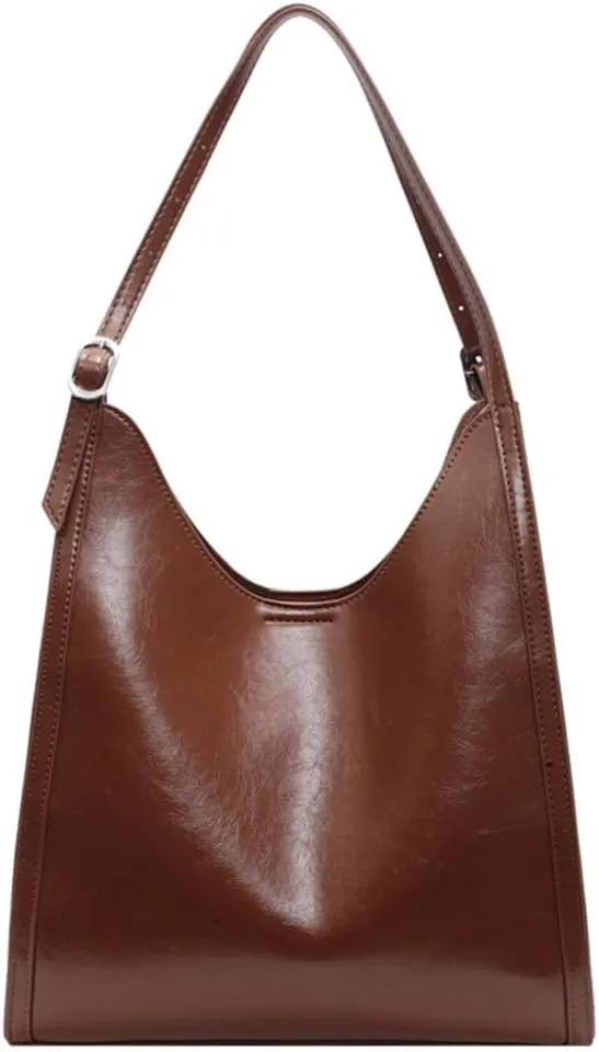 YFGBCX Leather Hobo Bags for Women, Vegan Leather Tote Bag Slouchy Shoulder Bag Bucket Bag Can Stand Upright