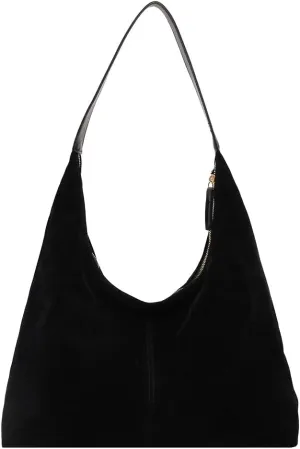 YFGBCX Suede Bag Brown Tote Bags for Women Suede Purse Fall Crescent Bag Slouchy Hobo Handbag