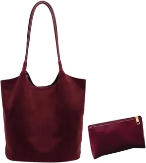 YFGBCX Suede Tote Bags for Women - Slouchy Hobo Handbag for Office & Work - Fall Season