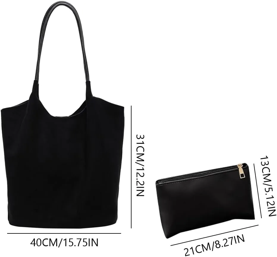YFGBCX Suede Tote Bags for Women - Slouchy Hobo Handbag for Office & Work - Fall Season