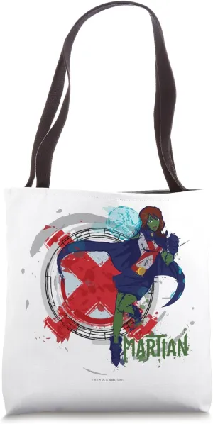 Young Justice Miss Martian Splattered Logo Tote Bag