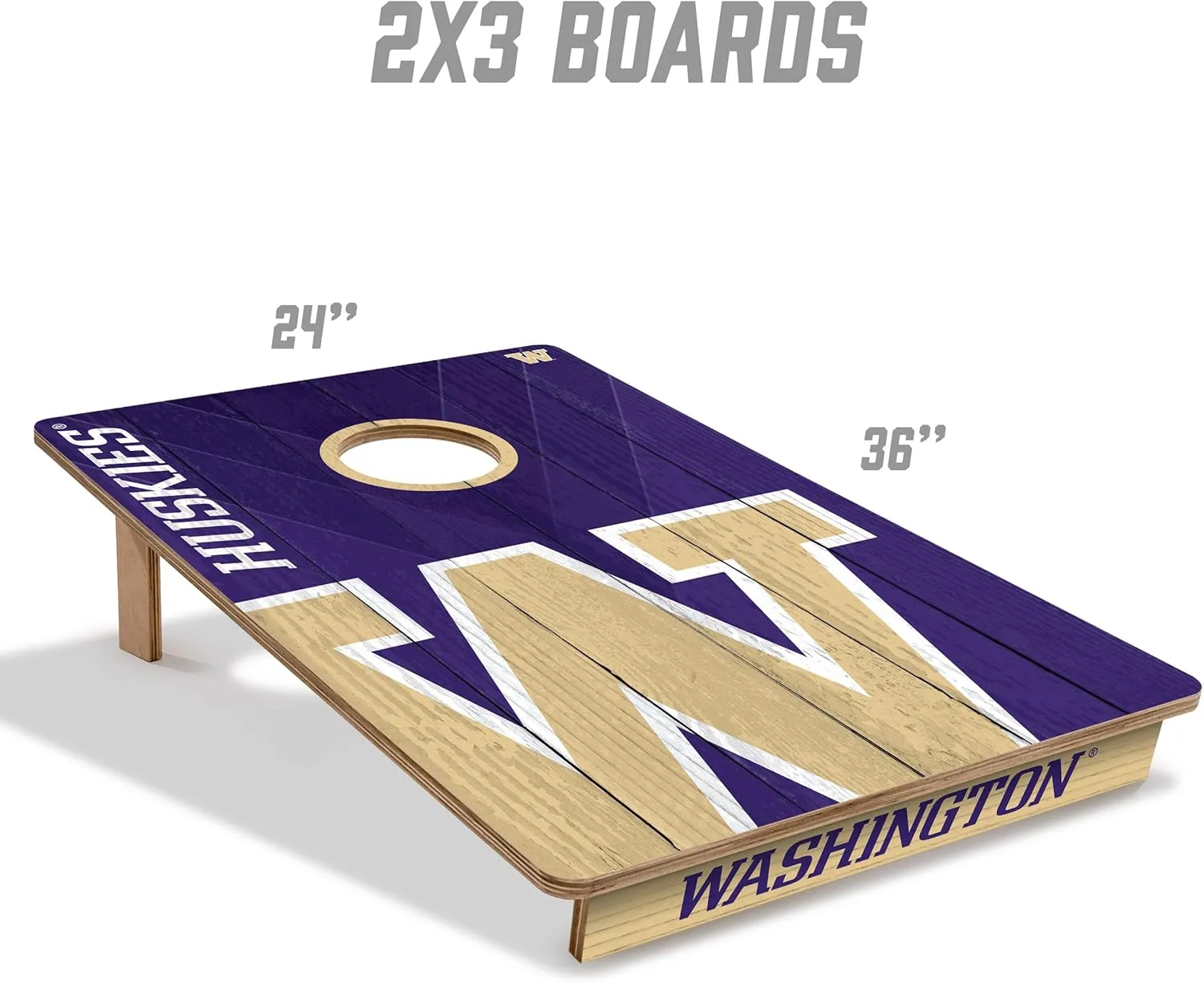 YouTheFan NCAA 2’ x 3’ Wood Cornhole Game with Logo Bags