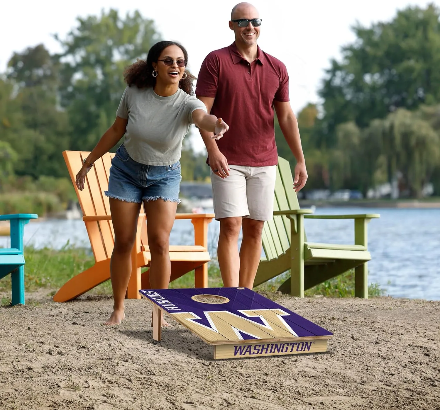 YouTheFan NCAA 2’ x 3’ Wood Cornhole Game with Logo Bags