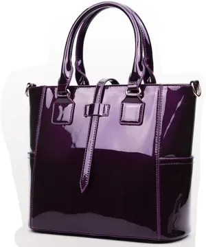 ZiMing Women Handbags and Purses Set Patent Leather Satchel Chain Shoulder Crossbody Bag Wallet Card Holder Purse 3 Pcs Set