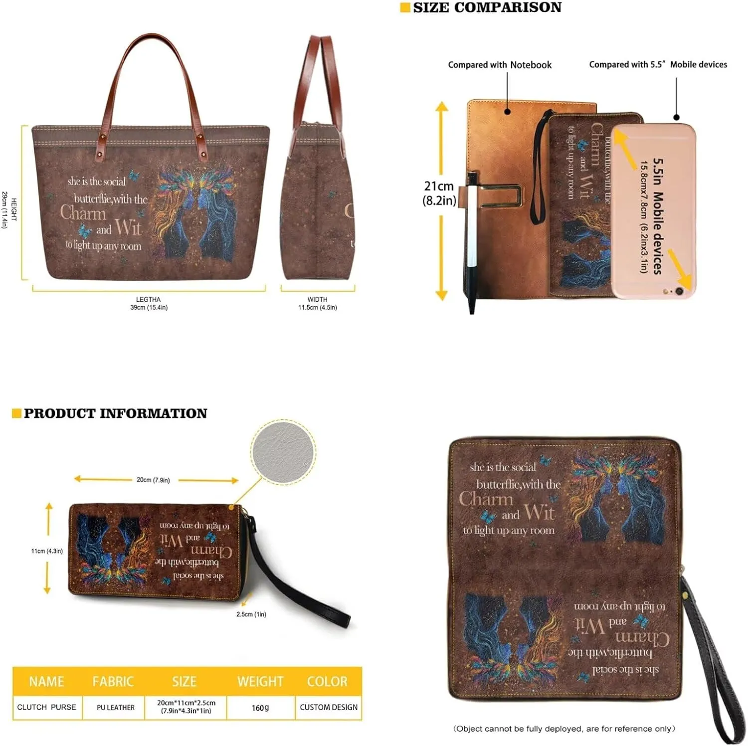 Zodiac Print Purse and Wallet Set for Women Lady, Large Tote Bag Top Handle Purse with Leather Wallet for Travel Date