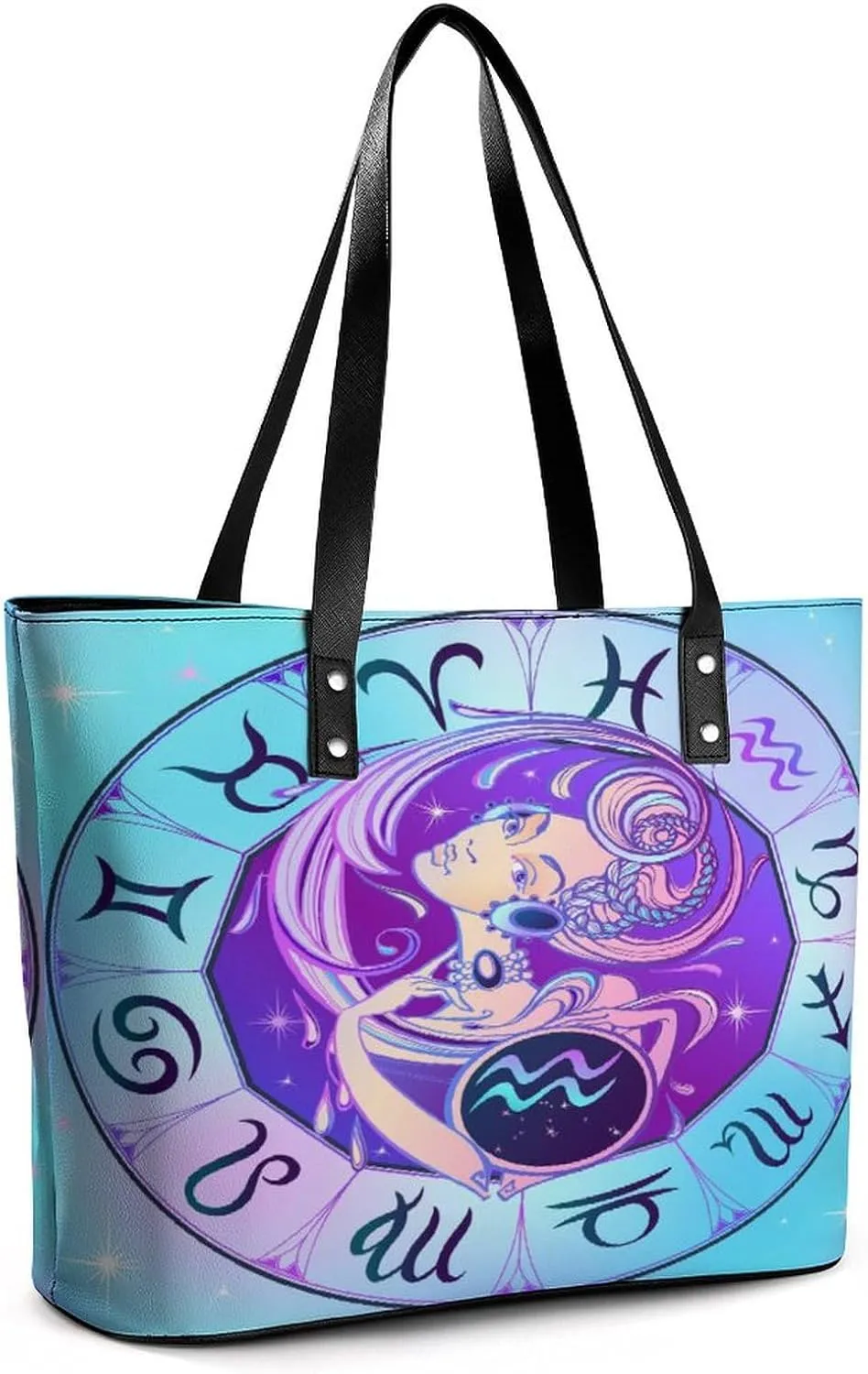 Zodiac Sign Virgo Hobo Handbags With Zipper Large Capacity Satchel Tote Bag Shoulder Bag